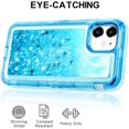 thumbnail image 6 of Entronix iPhone 11 Heavy Duty Glitter Case for Girls Women Liquid Bling Sparkle Shining Glitter Luxury Shockproof Quicksand Soft TPU Cover for iPhone 11 6.1 inch Blue, 6 of 8