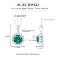 thumbnail image 4 of Rosec Jewels Lab Grown Emerald Pendant Necklace with Halo (2 Carat Emerald, AAAA Grade) - Emerald Diamond Necklace for Women, 18K White Gold, 4 of 6