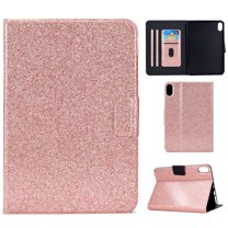 Dteck for iPad 10th Gen 10.9" 2022 Case, Glitter Sparkly Folio Folding Stand Smart Auto Wake/Sleep Faux Leather Protective Case with Pen Holder,Rosegold