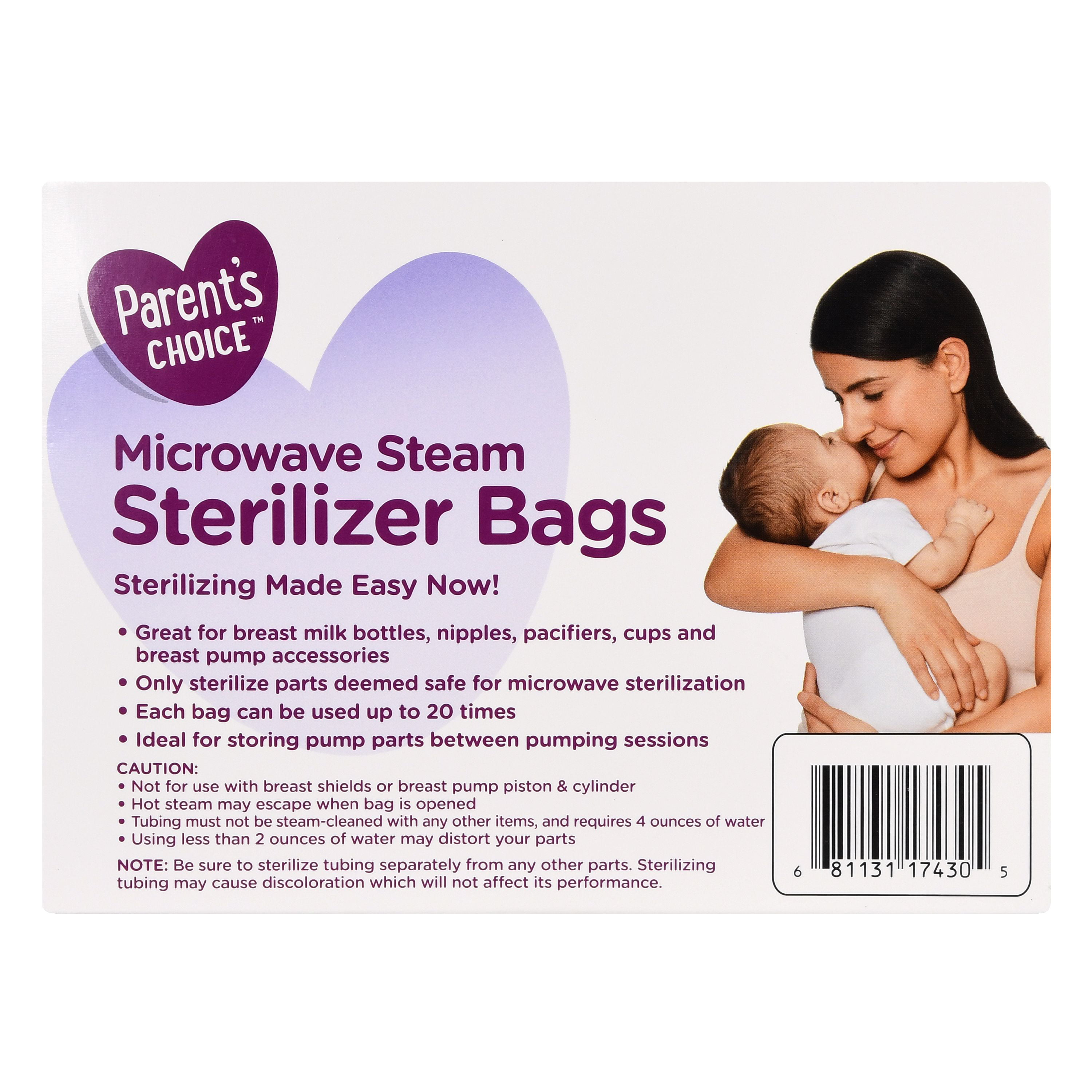 Momcozy Microwave Steam Sterilizer Bags, 20 Count Travel Sterilizer Bags  Reusable for Breast Pump Part/Baby Bottle, 20 Uses Per Bag, Breastpump