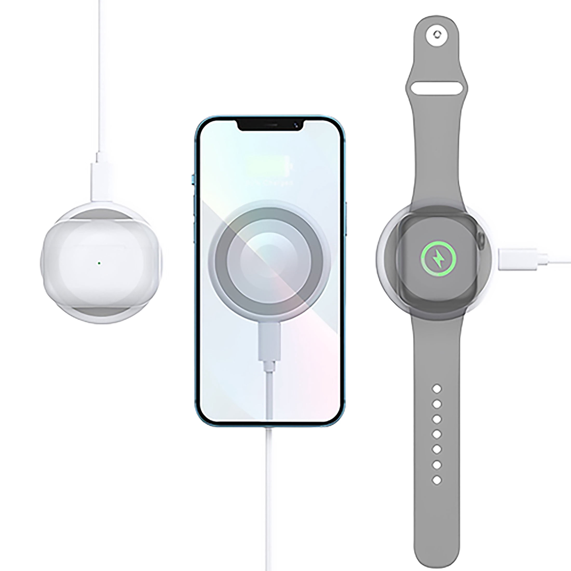 TekYa 3-in-1 QiTek MagSpot 15W Magnetic Wireless Charger for Phone, Apple Watch & AirPod