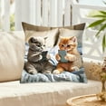 thumbnail image 6 of Yeciiwht Pillow Covers 18x18 Inches Cats Playing with Mobile Phone Print Throw Pillow Covers, Sofa Cushion Covers Soft Cozy Pillow Case for Bedroom Living Room Home Decoration, 6 of 6
