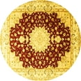 thumbnail image 1 of Ahgly Company Indoor Round Medallion Yellow Traditional Area Rugs, 6' Round, 1 of 4