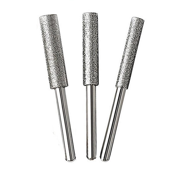 BTOER 3PCS Chainsaw Chain File Cylindrical Burr 4-5.5mm Chainsaw Sharpener Stone File Chain Saw Sharpening Carving Grinding Tools