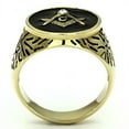 thumbnail image 3 of IP Gold(Ion Plating) Stainless Steel Ring with Top Grade Crystal in Clear for Women Masonic Theme Clear Stone Color Style TK768 Size 12, 3 of 4