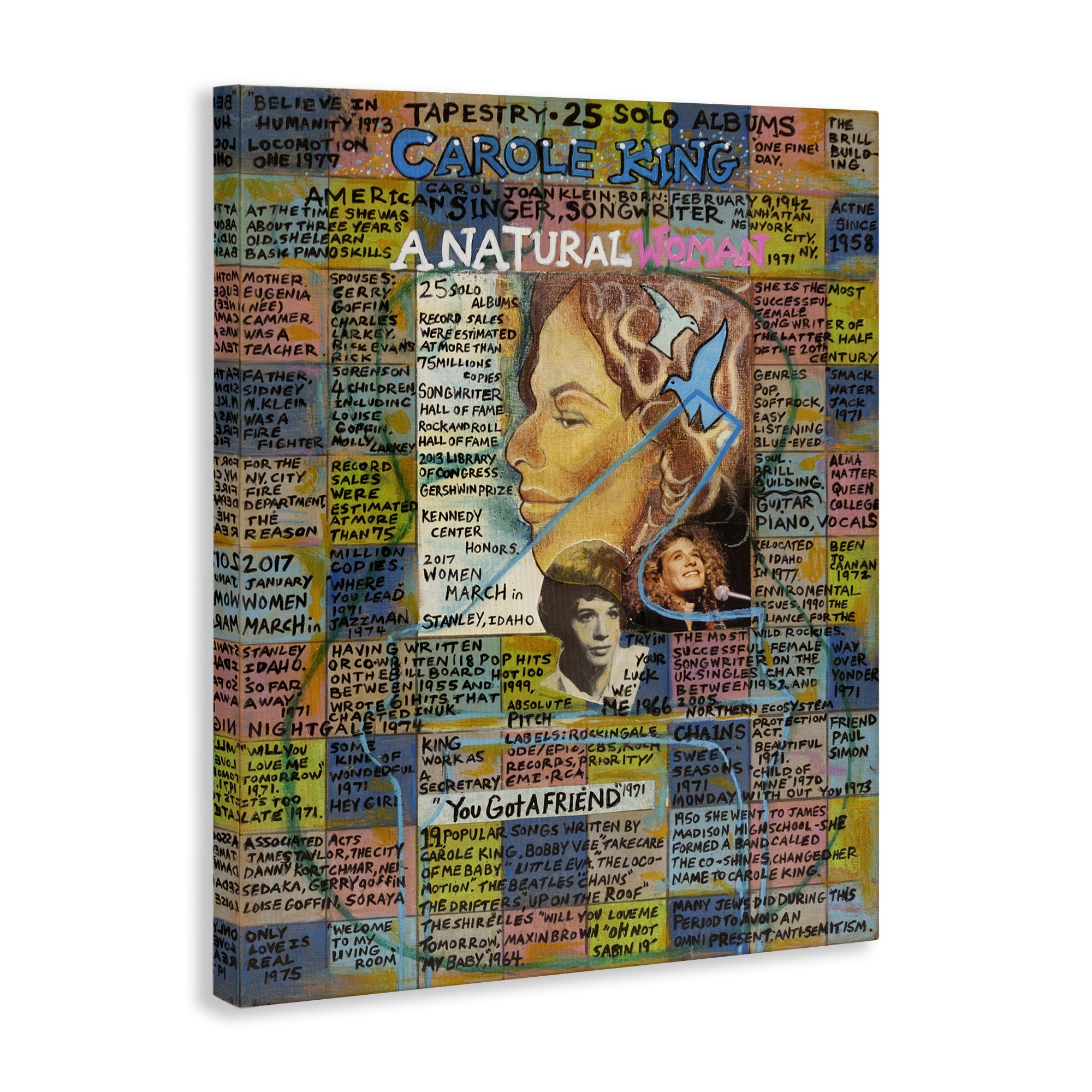 Stupell Industries Carole King Collage People Drawing Wrapped Canvas Art Print Wall Art, 24 x 30