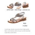 thumbnail image 6 of Rokment Women's Sparkling Rhinestones Wedge Heels Dressy Sandals Ethnic Bohemian Beach Summer Open Toe Slingback Mid Heels for Bride Wedding Banquet Silver Size 7, 6 of 8