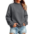 thumbnail image 4 of DISKEBUISS Women's Mock Neck Sweatshirt Long Sleeve Loose Casual Pullover for Fall Winter Basic Tops, 4 of 4
