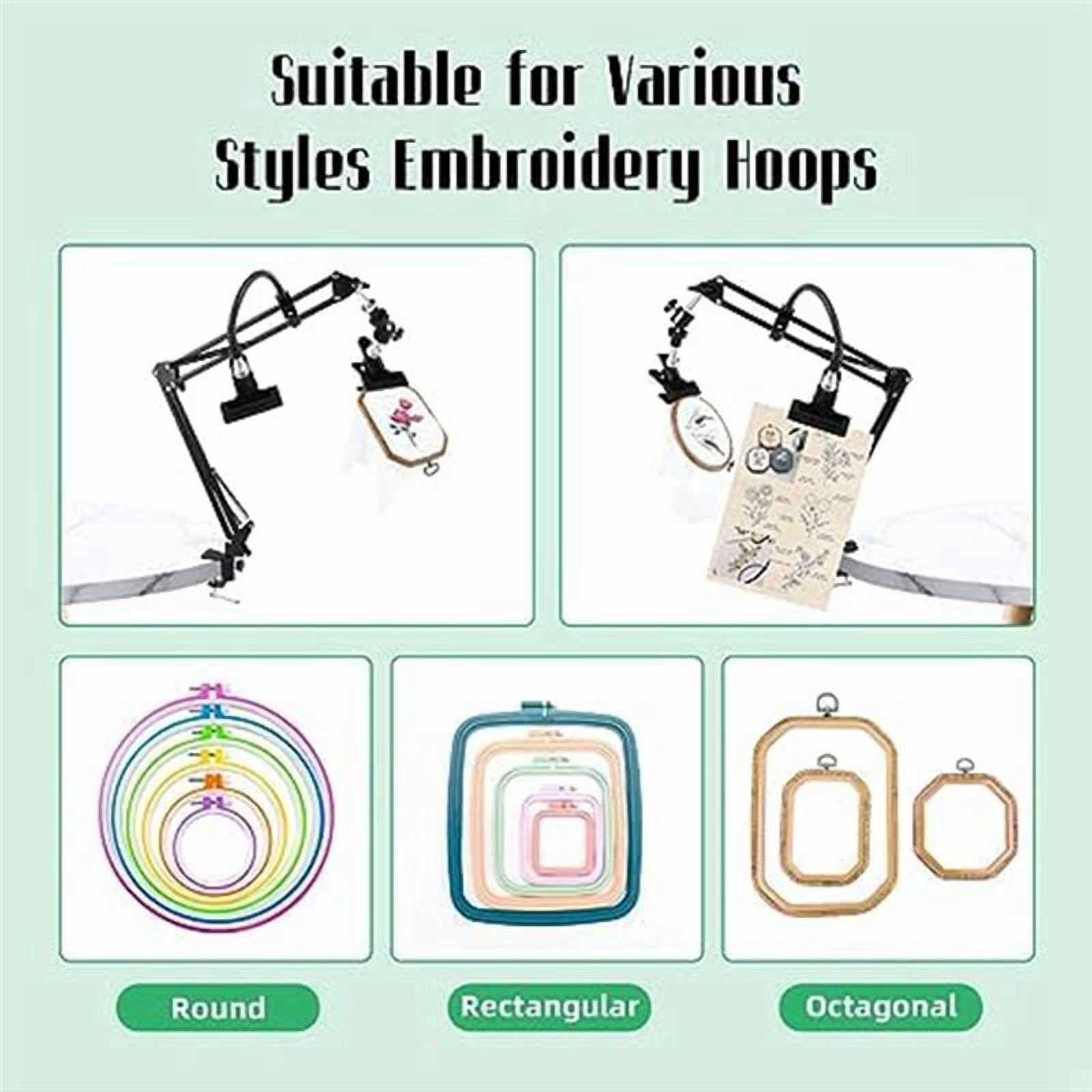 Embroidery Hoop Stand: 360 Adjustable Metal Embroidery Hoop Stand for Sewing Crafts