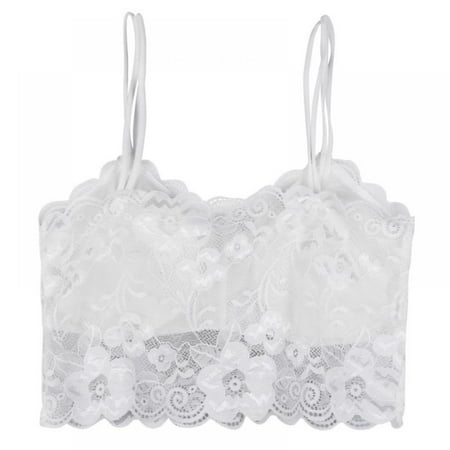 

Clearance Sale Lace Bralette for Women High Neck Camisoles Racerback Double-Layered Crop Top