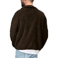 thumbnail image 4 of outfmvch jackets for men fuzzy sherpa jacket casual winter stand collar zip up outwear womens tops cardigan for men mens sweaters brown, 4 of 9