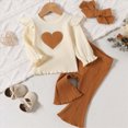 thumbnail image 2 of TOWED22 Toddler Baby Girl Clothes Cute Long Sleeve Sweatshirt Fall Winter Outfits Kids Pullover Pants 2Pcs Set(Beige,9-12 M), 2 of 8