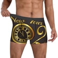 thumbnail image 2 of Cauagu 2025 New Year Print Boxer Briefs for Men,Comfortable Breathable Men's Underwear Moisture Wicking Underpants -Small, 2 of 8