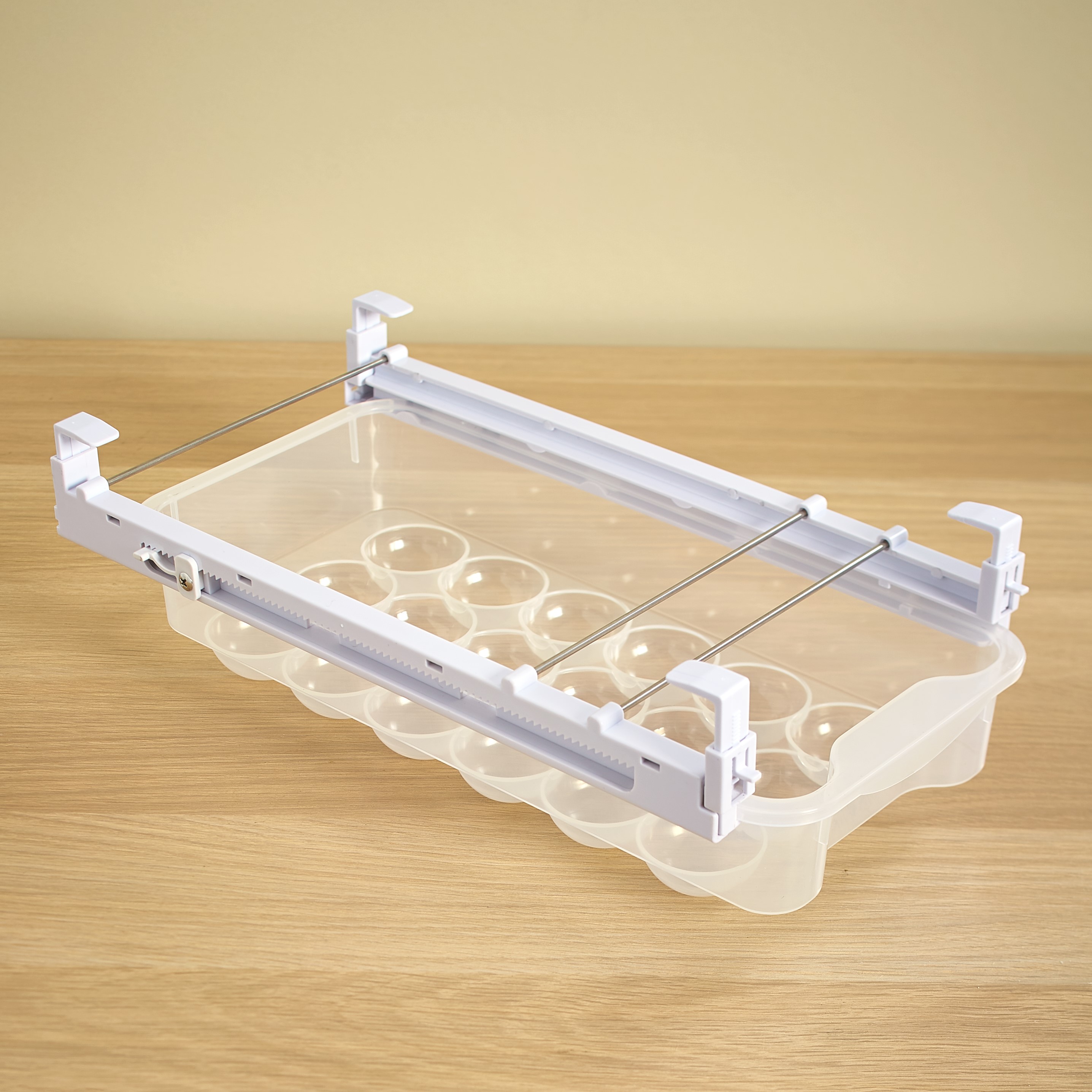 Auto Rolling Refrigerator Egg Drawer,Large Capacity Snap-on Hanging Egg  Holder Tray for Refrigerator Egg Container Adjustable and Space Saving
