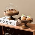 thumbnail image 4 of Elegante Soporte para Tartas de Pie Alto con Cubierta de Vidrio - de Postre de Madera y Vidrio, para Dim Sum, para Pan M, 4 of 5