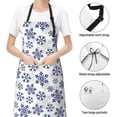 thumbnail image 6 of Pofeuu Dark Blue Snowflakes Print Waterproof Apron with Pockets Adjustable Cooking Aprons Kitchen Bib for Baking Household Cleaning, 6 of 8