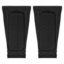 Uxcell Soccer Shin Guards, Shin Pads Calf Protective Gear Lightweight Breathable Compression Sleeve with Hexagonal Pads Black XS