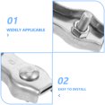 thumbnail image 3 of LITINKIMI Steel Cable Clamp Silver 10Pcs 1.93X0.71X0.59In 304 Stainless Steel, 3 of 8