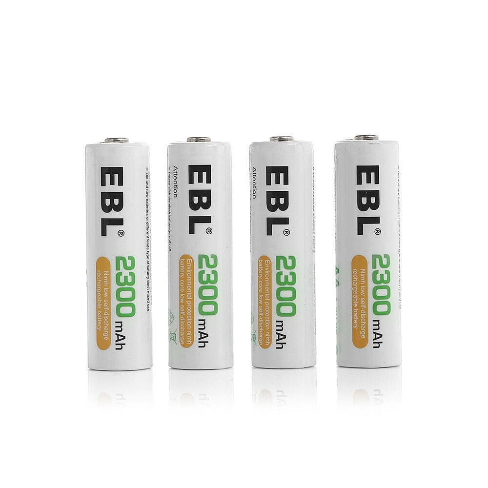 EBL Rechargeable AA Batteries with LCD Battery Charger, 12 Pack of 2300mAh 1.2v Ni-MH AA Rechargeable Battery and Smart Independent Slot Battery Charger