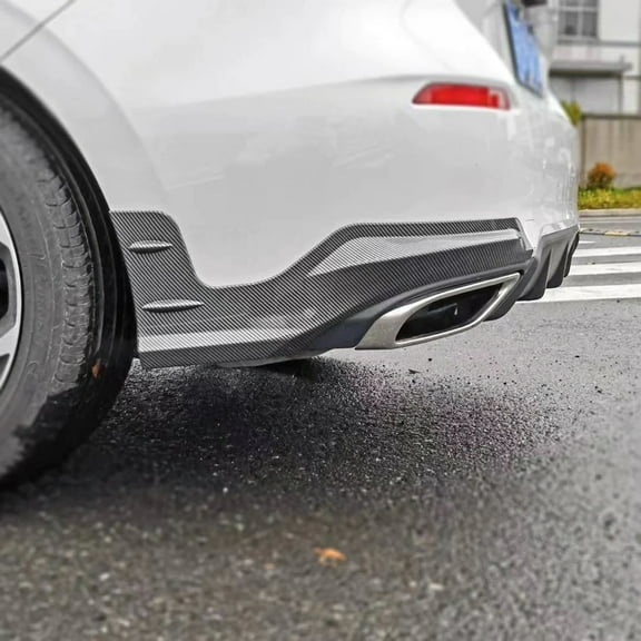NINTE Rear Bumper Splitters for 2022-2023 Honda Civic Hatchback ABS Rear Lip Carbon Fiber Look