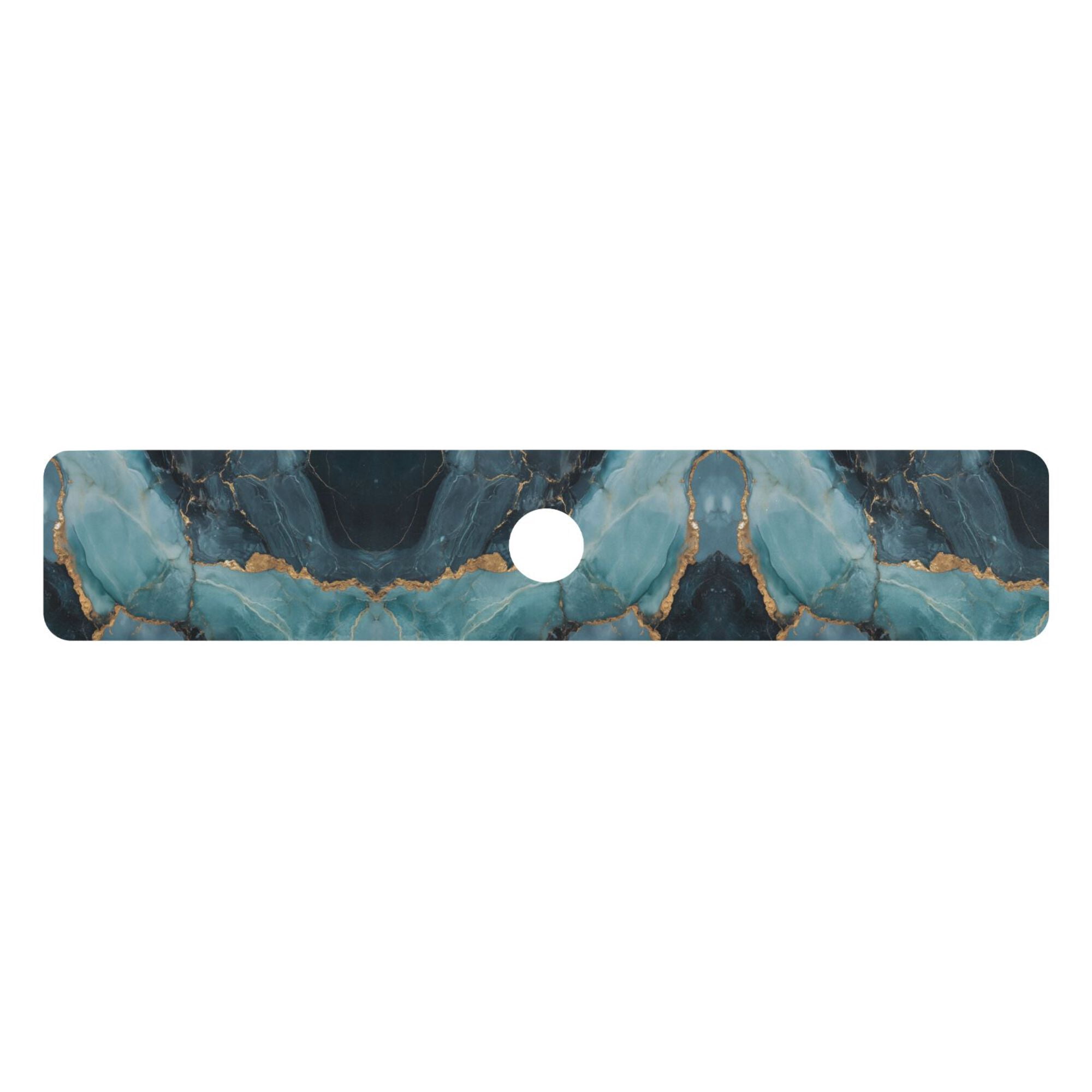 Yayeee Faucet Mat for Kitchen Sink 30" Diatomite Long Splash Guard Pad, Black Marble