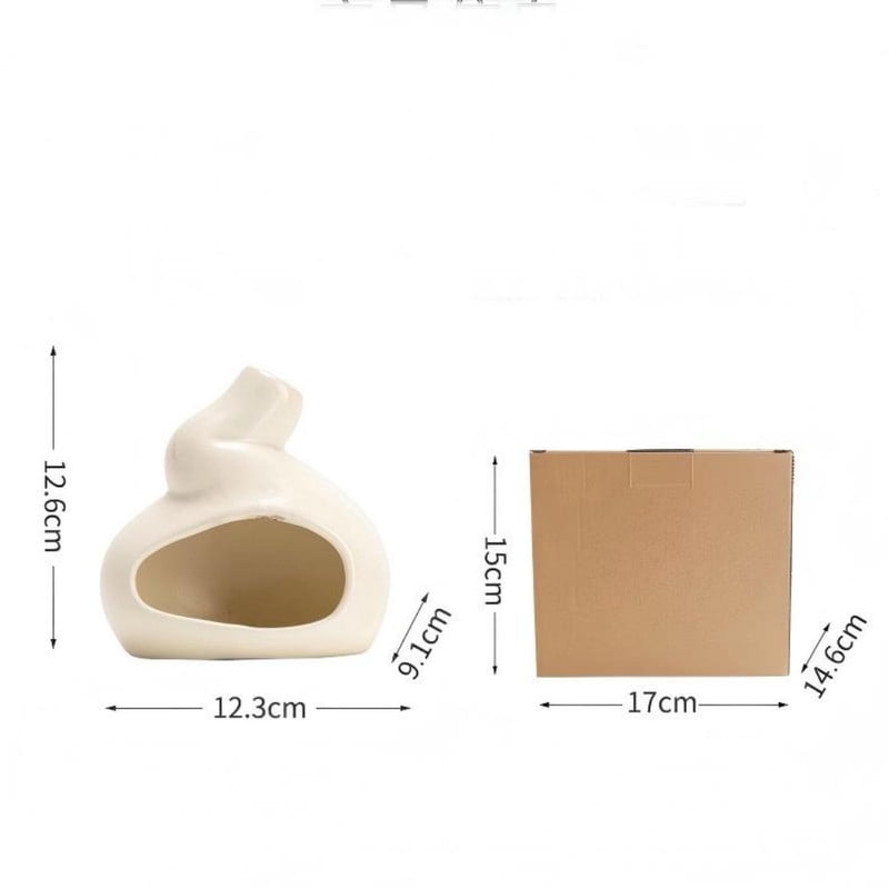 Soft Curved Minimalist Ceramic Palo Santo Holder Incense Burner -Modern Decor Holder for Holy Wood Sticks/Cones | Nordic Calm Home Accent for Energy Cleansing, Meditation-Cream White