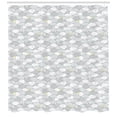 thumbnail image 3 of Grey and Yellow Shower Curtain, Sad Crying Clouds Stormy Weather Sky with Flash Arrows, Fabric Bathroom Set with Hooks, 69W X 75L Inches Long, Pale Grey Pale Yellow and White, by Ambesonne, 3 of 3
