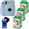 Fujifilm Instax Mini 8 Instant Film Camera (Blue) + Fujifilm Instax Mini Instant Film (60 sheets) + HeroFiber® Ultra Gentle Cleaning Cloth