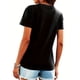 thumbnail image 3 of Women's Movie Graphic T-Shirt - Black Cartoon Character Print Round Neck Tee, Medium Stretch Machine-Washable Casual Top for Casual attire & Themed events, Pop Culture apparel, Stylish Print, 3 of 8