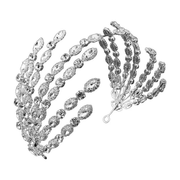 Diadema nupcial para boda, accesorios para el cabello de novia, corona de diamantes de imitación, tiara para escenario Estilo C