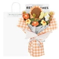 thumbnail image 1 of Ramo de Flores de Ganchillo Uxcell, Lazos de Girasol Hechos a Mano con Bolsa de Regalo para Decoración del Hogar DIY [Naranja], 1 of 6