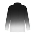 thumbnail image 5 of JGGSPWM Womens Trendy Fall Pullover Gradient Print 3/4 Sleeve Lapel Collar V Neck Shirts with Pocket Cotton Linen Button Down Blouse Casual Tops Black XL, 5 of 5