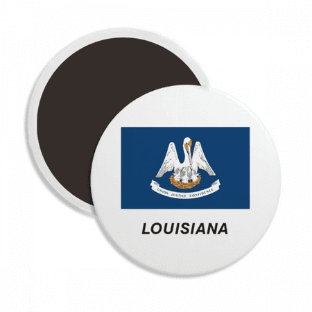 

Louisiana Flag Contour Art Deco Fashion Round Ceracs Fridge Magnet Keepsake Decoration
