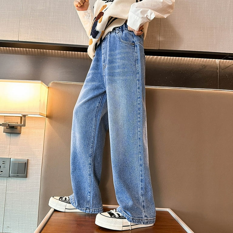 KaLI store Uniform Pants for Girls Girl s Flare Pants High Waisted