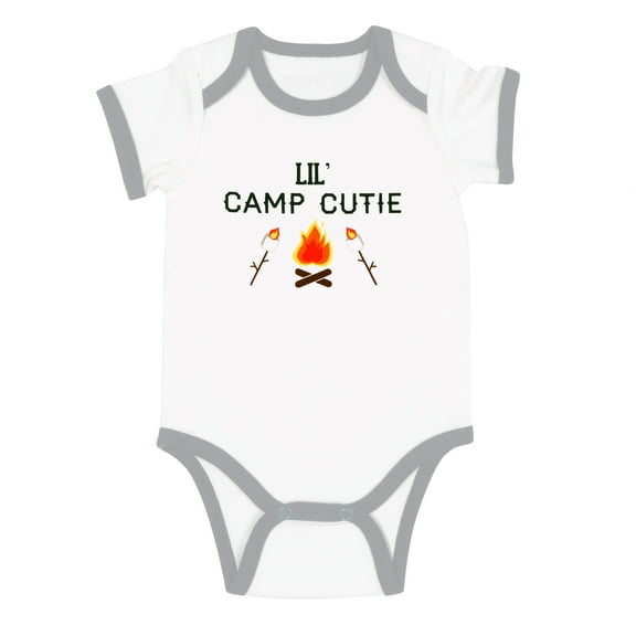 Camp Cutie - 12-24 Months Gray Trimmed Bodysuit