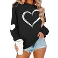 thumbnail image 5 of BLTIBY Valentine Sweatshirts for Women Love Heart Graphic Sweater Long Sleeve Round Neck Pullover Blouse Casual Fashion Valentines the Day Top Black 2 XL, 5 of 9