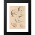 thumbnail image 2 of Hamlet Winstanley 18x24 Black Modern Framed Museum Art Print Titled - Various Sketches of Heads and Hands (1715), 2 of 5