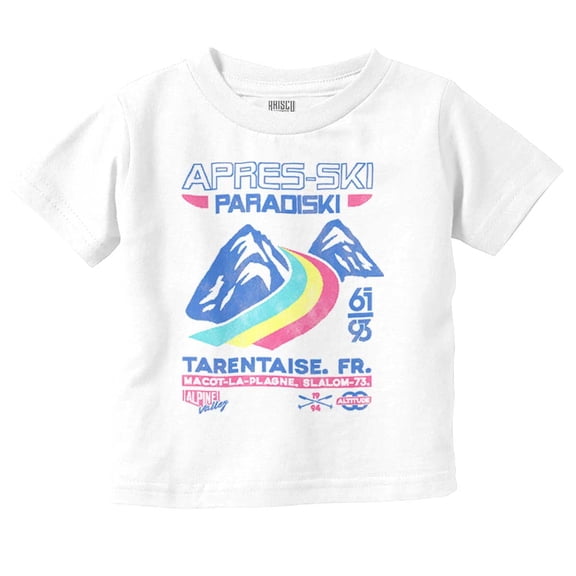 Vintage Skiing Mountain Trail Poster Toddler Boy Girl T Shirt Infant Toddler Brisco Brands 6M