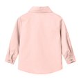 thumbnail image 7 of AHTJRT Kids Dress Shirt Boys Girls Long Sleeve Lapel Button Down Pocket Tee Tops with Matching Tie Party Prom Wedding Pink 2-3 Years, 7 of 7