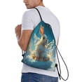 thumbnail image 2 of Bingfone Cute Angel Winged Rabbit Drawstrings Backpacks Bags for Men Women Gym Drawstrings Bag-Small, 2 of 8