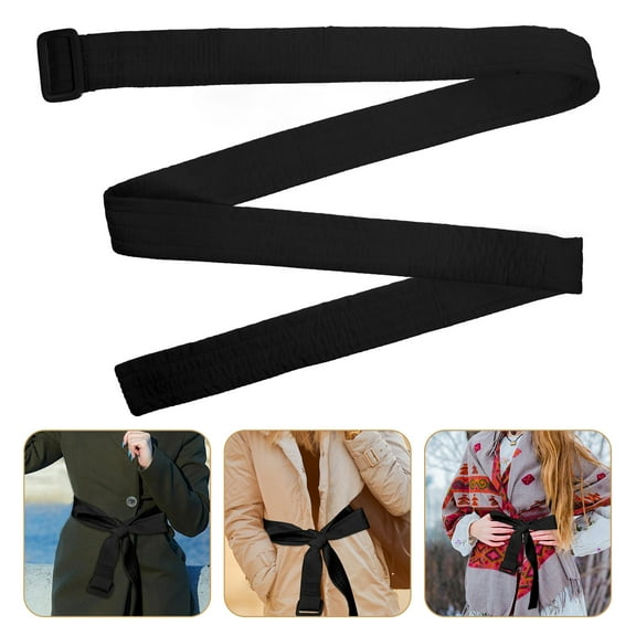ROSENICE Tie Belts For Women Black Rectangular 1Pcs 70.5x2.5x0.3In