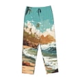 thumbnail image 4 of Goofa Coastal Palm Beach Printed Soft Pajama Pants for Women, Wide Leg Comfy Casual Lounge Yoga Pants-Medium, 4 of 9