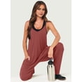 thumbnail image 5 of Women Casual Summer Overalls Sleeveless Spaghetti Strap Romper Jumpsuits Trendy Beach Vacation Outfits Brick Red L, 5 of 6