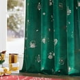 thumbnail image 2 of CURTAINKING Christmas Velvet Blackout Curtains 84 inches Length Rod Pocket Window Curtains Holiday Decor for Bedroom Living Room Silver Foil on Green, 2 of 8