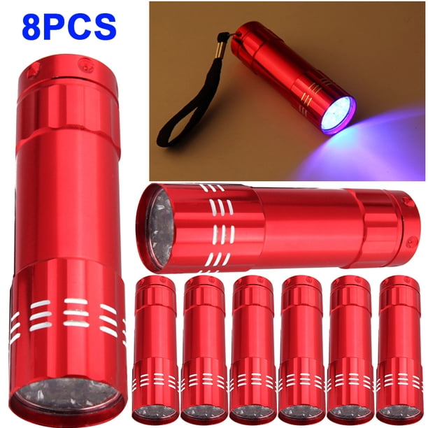 395nm Ultravioleta 9 LED Linterna Antorcha Detección Portátil (Rojo)