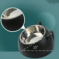 thumbnail image 4 of 1pc Elevated Stainless Steel Cat Bowl, Inclined Food & Water Dish with Cute Ear Stand, Neck Protection Design for Cats, 4 of 9