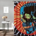 thumbnail image 2 of Orinice Skull Lightning Bolt Ed Paschke Bathroom Decor Set | Colorful Luxurious Graphic Print Polyester Fabric Shower Curtain Set with Hooks | Waterproof Bathroom Decoration - Multi Size 69x72, 2 of 7