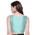 thumbnail image 3 of eloria Women's Blouse Plain Solid Color Crop Top Color: Arctic Blue|Size: 38, 3 of 6