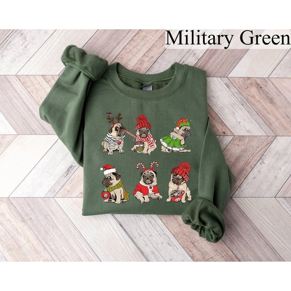 Funny Pug Christmas Sweatshirt, Dog Lover Gift, Pug Mom Sweatshirt, Holiday Sweatshirt, Christmas Pug T-Shirt, Christmas Crewneck, Dog Mom T- Shirt