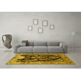 thumbnail image 3 of Ahgly Company Machine Washable Indoor Round Persian Yellow Traditional Area Rugs, 8' Round, 3 of 4
